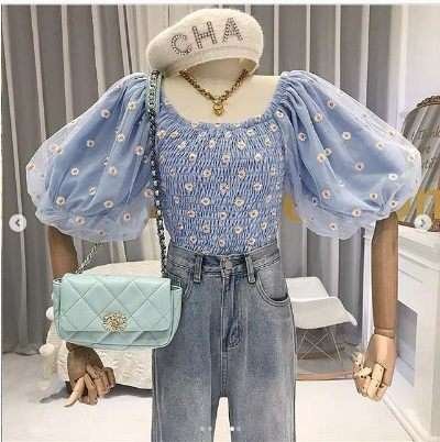 Pankh Kayla Summer Sunflower Embroidered Top Blouse