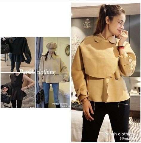 woolen 2 piece peeplum woolen coat