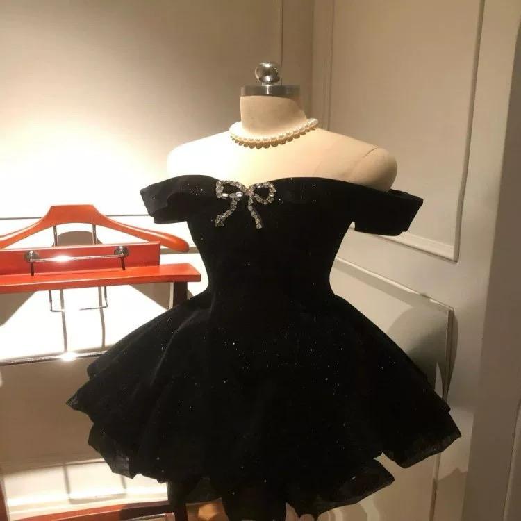 Pankh Elegant Glitter Off-Shoulder Party Waer Mini Dress