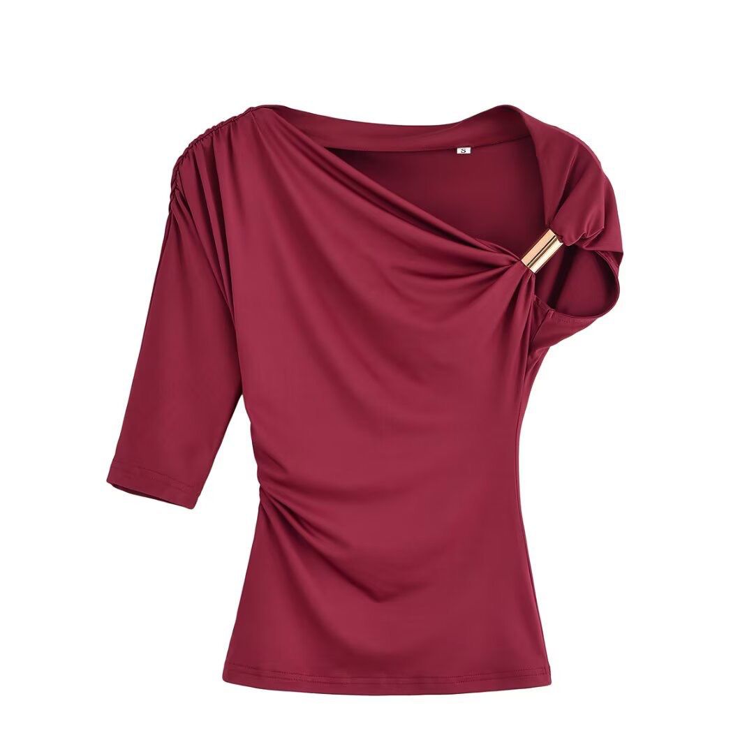 Pankh Riva Slim Shoulder Metel Buckle Crop Top