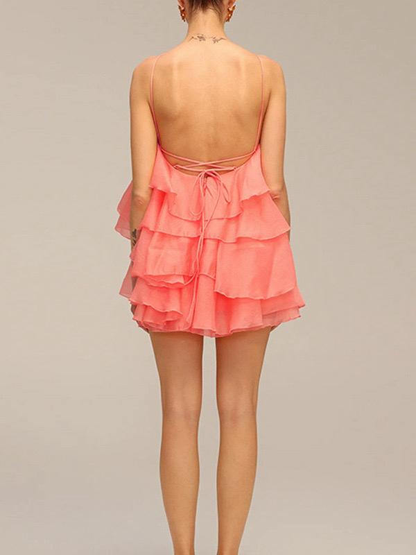 Pankh Sasha Sleeveless Flower Layering Decoration Chiffon Midi Dress
