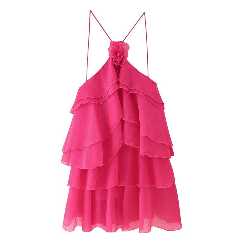 Pankh Sasha Sleeveless Flower Layering Decoration Chiffon Midi Dress