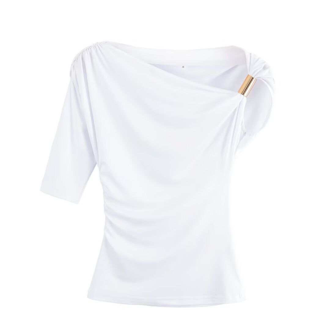 Pankh Riva Slim Shoulder Metel Buckle Crop Top