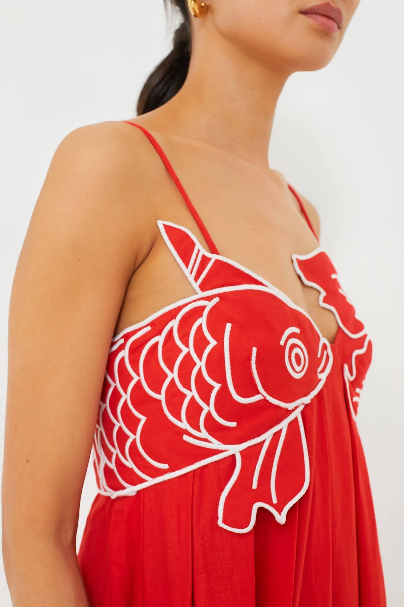 Pankh Alexis Embroidered Fish Spaghetti Strap Maxi Dress