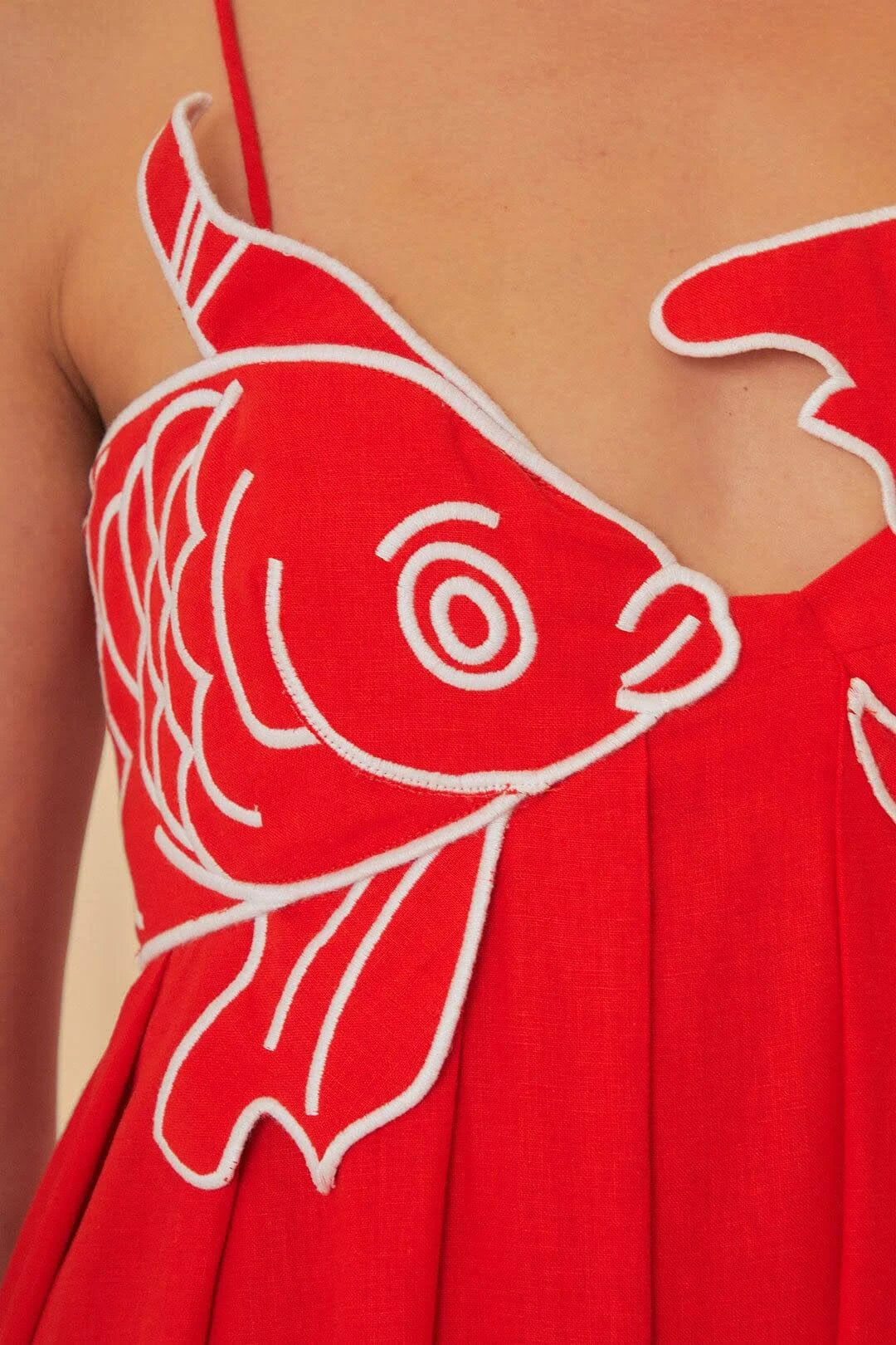 Pankh Alexis Embroidered Fish Spaghetti Strap Maxi Dress