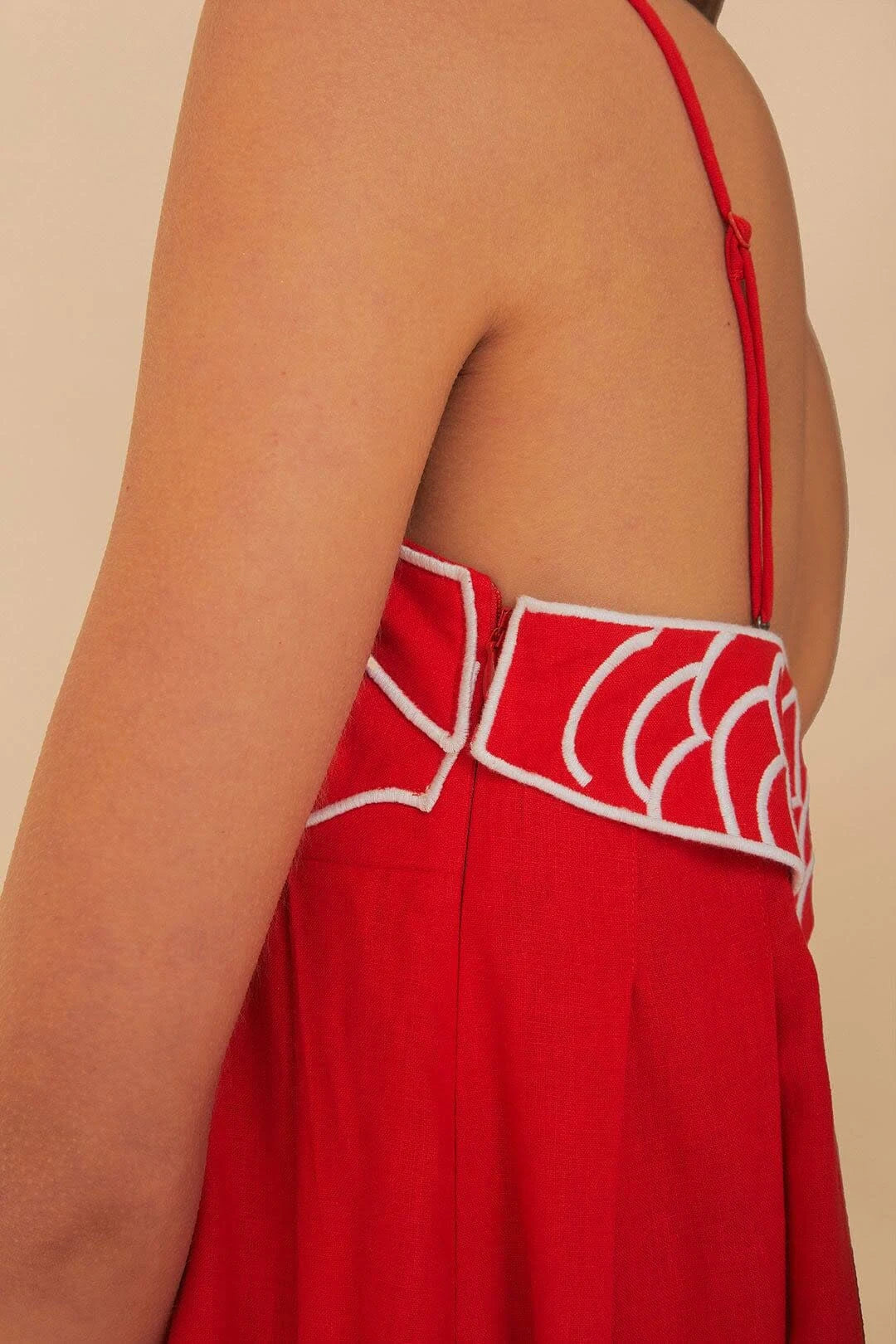 Pankh Alexis Embroidered Fish Spaghetti Strap Maxi Dress