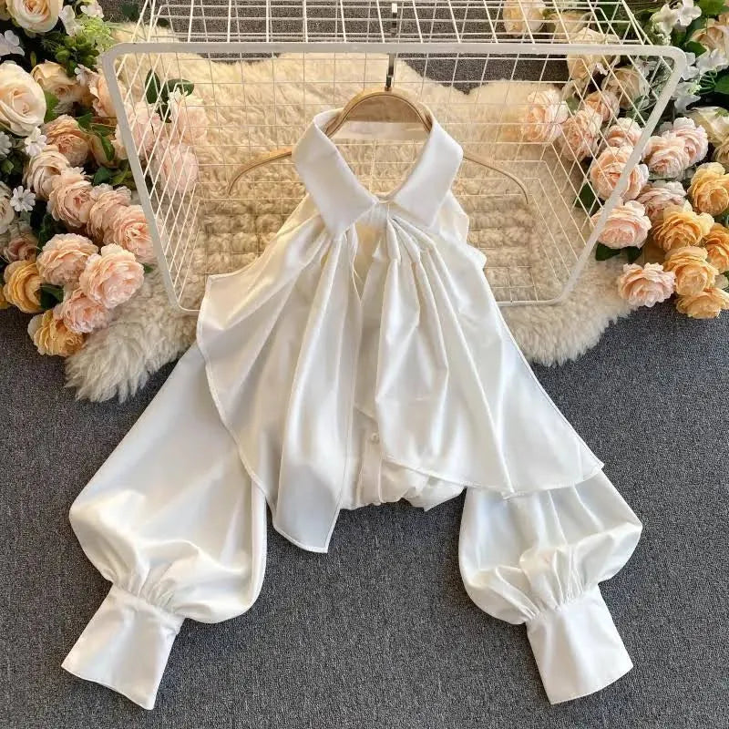 Zed Off Shoulder Loose Style Shirt with Detachable Huge Bow