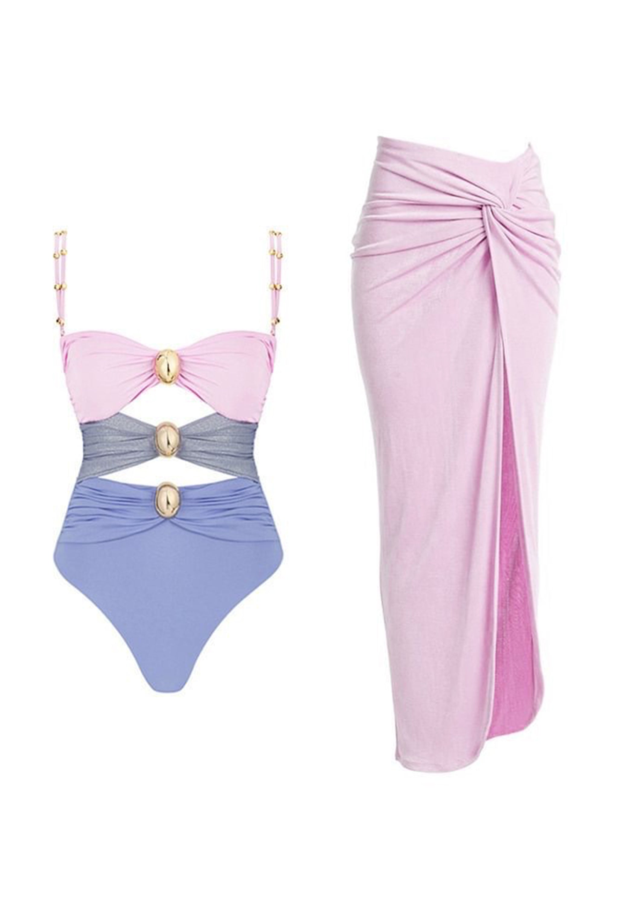 Pankh Venus Monokini Swimsuit With Skirt Set