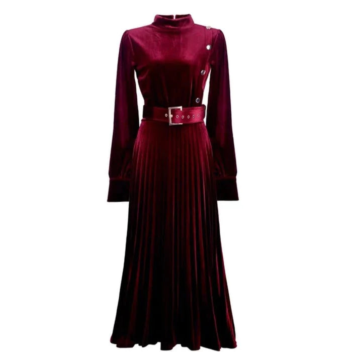 Pankh Claire Pleated Velvet Dress