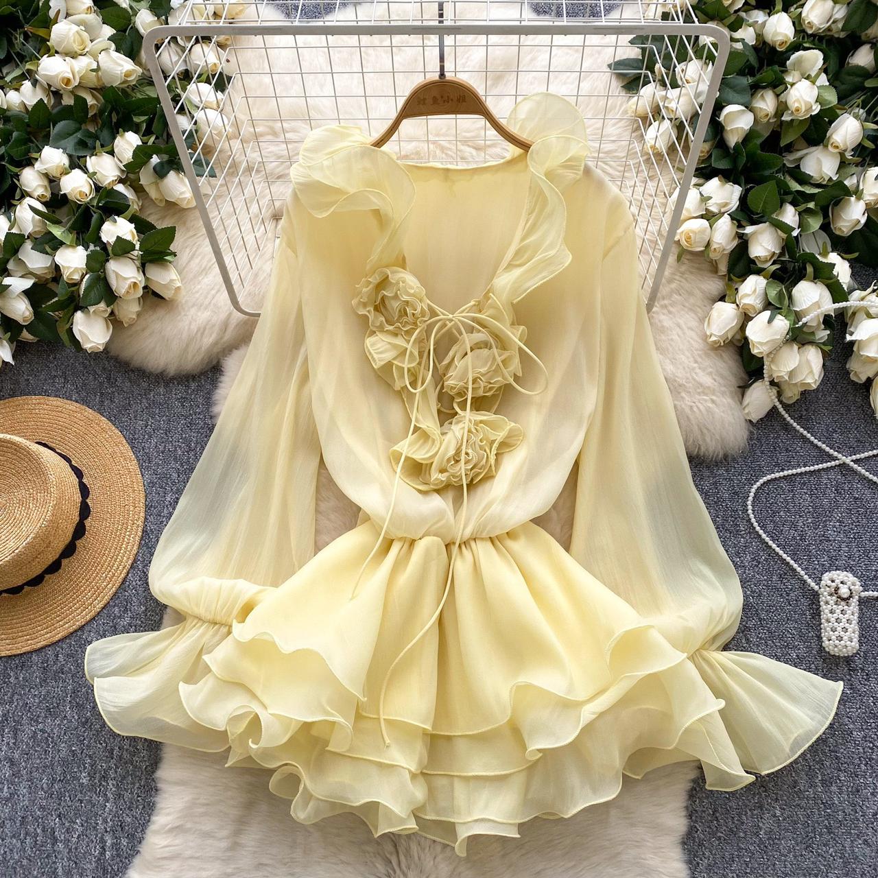 Pankh Lydie Elegant Flower Casual Mini Dress