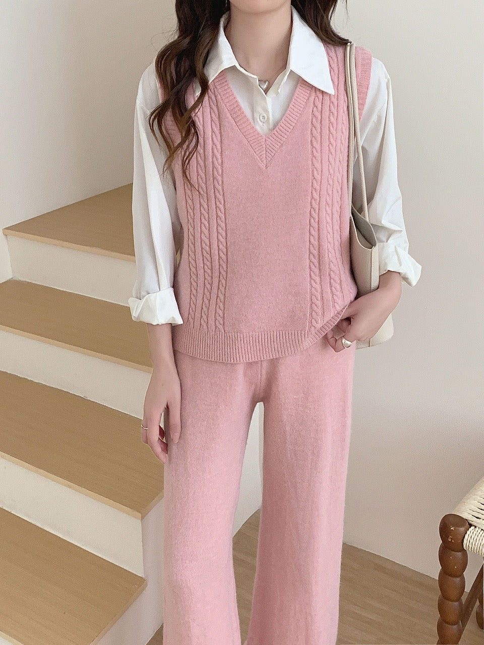 Pankh Auklander Sleeveless Woolen Sweater and Pant Set