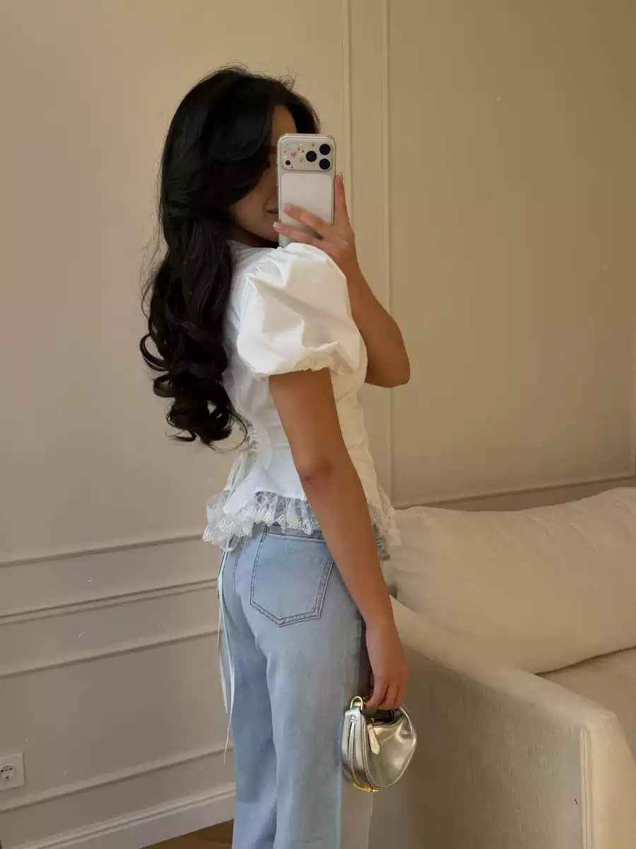 Pankh Kitty Peplum Lace Top
