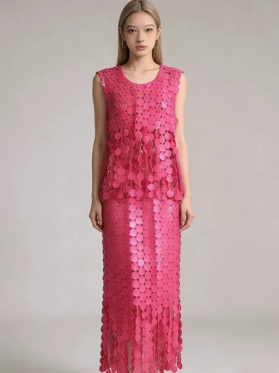 Pankh Siz High Fashion Tassel Top & Skirt Coord Set