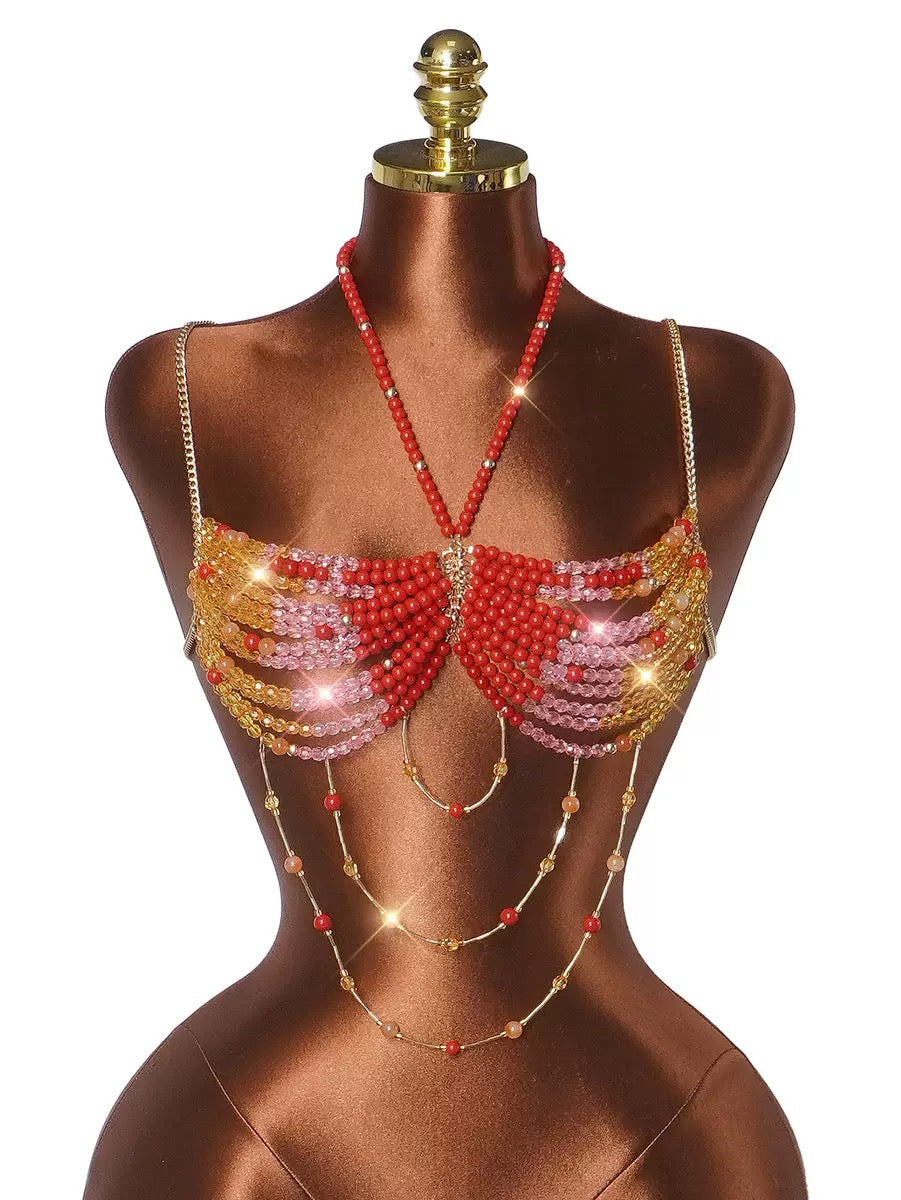 Pankh Rhoe Stone Beaded Bralette Top Accessories