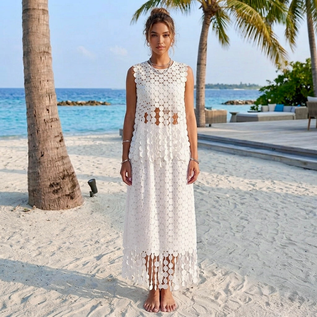 Pankh Siz High Fashion Tassel Top & Skirt Coord Set