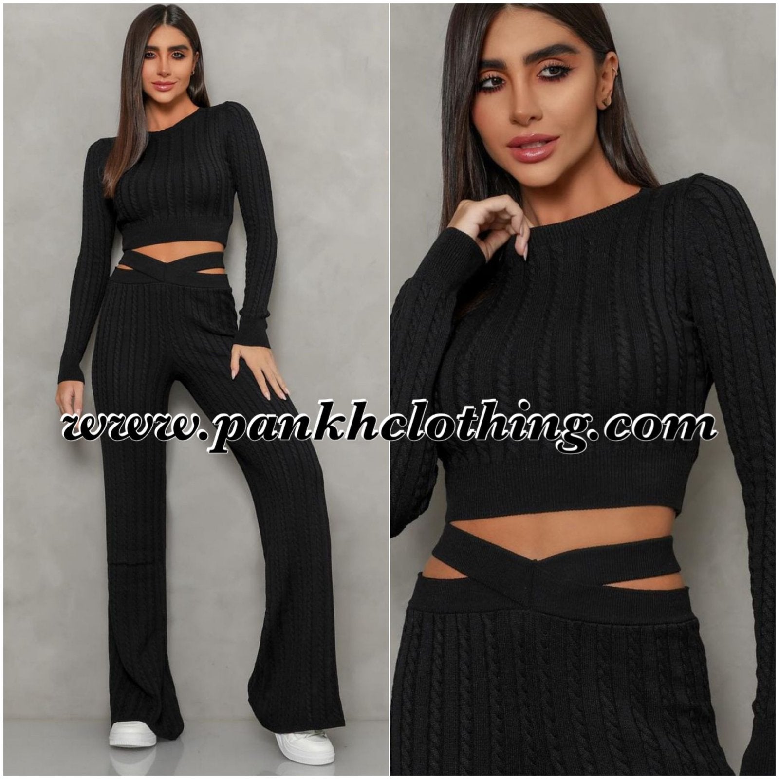 Rio Knitted Warm Crop Top & Pants