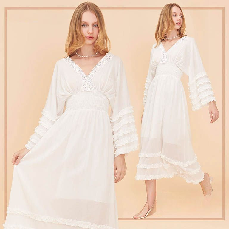 Pankh Abbey Pure Mul Cotton Flaired Holiday Maxi Dress