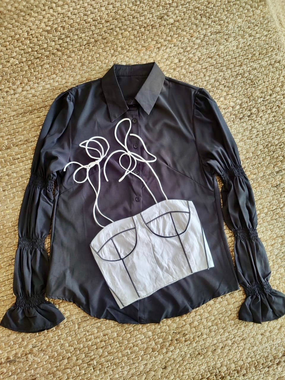 Pankh Keith Cotton Shirt and Corset Set