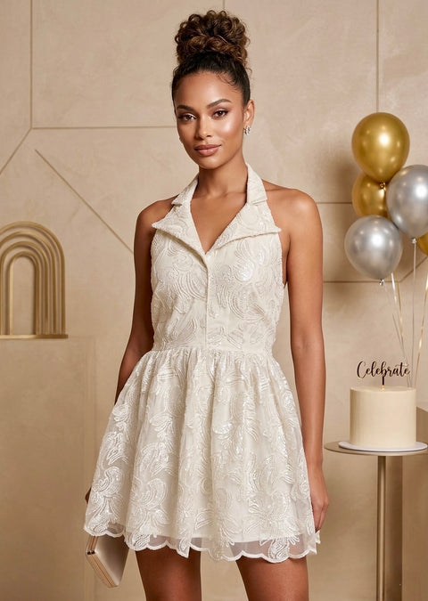 Pankh Avelina  Shimmer Embroidered Floral Party Wear Mini Dress