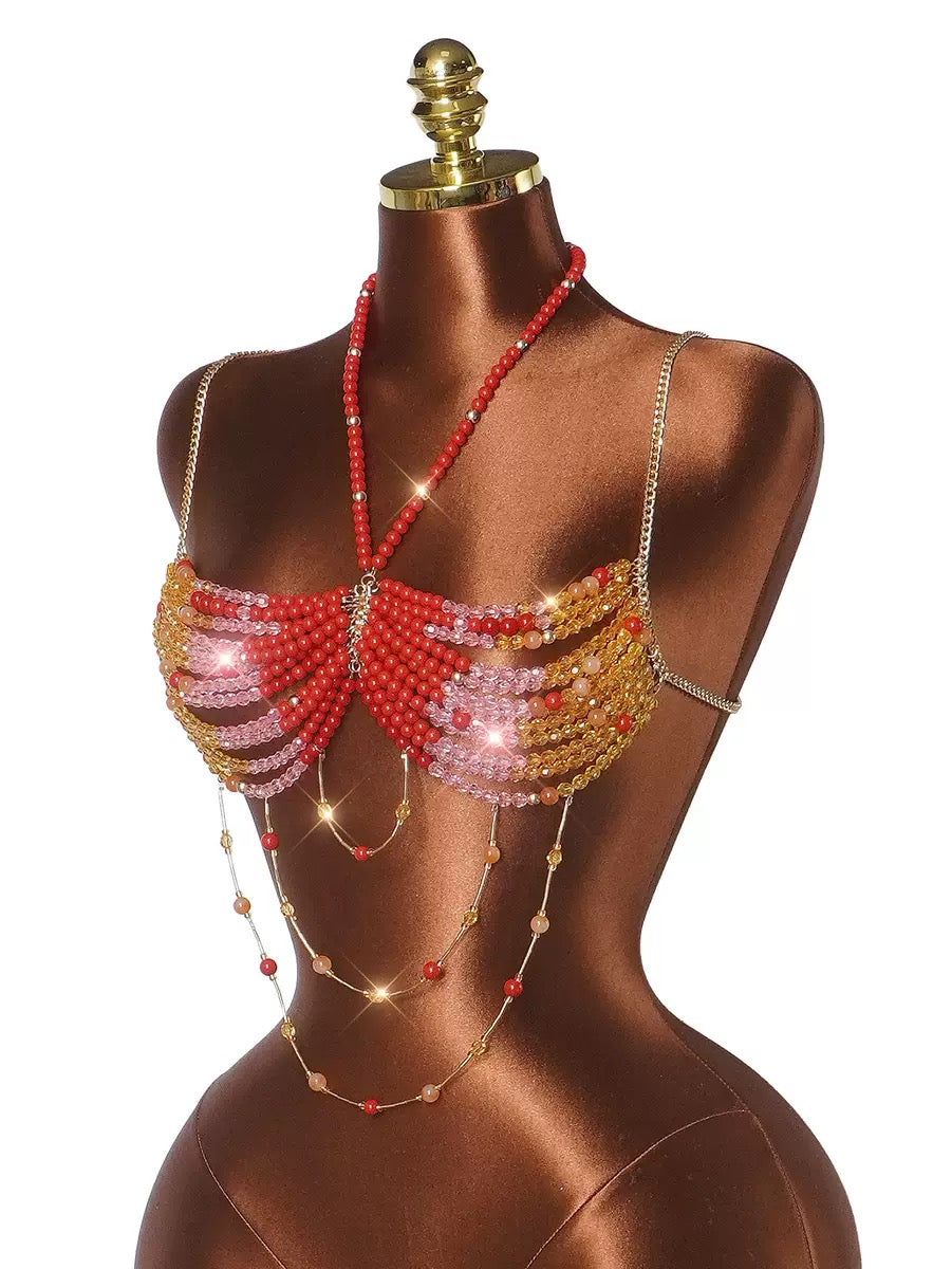 Pankh Rhoe Stone Beaded Bralette Top Accessories