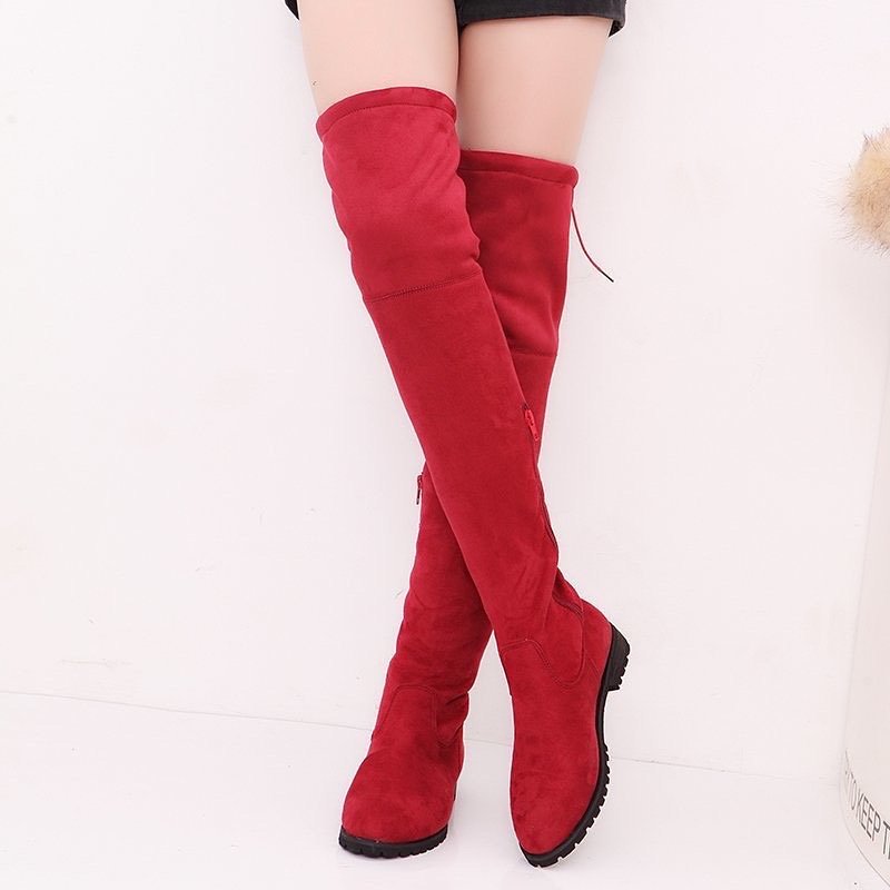 Pankh Carat Flat Sole Suede Knee High Boots