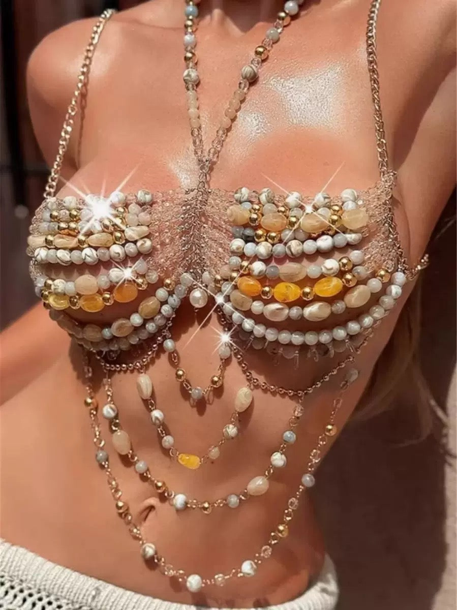 Pankh Jole Stone Beaded Bralette Top Accessories