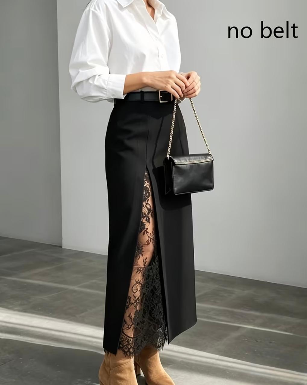 Pankh Calina Elegant Net Lace Midi Skirt