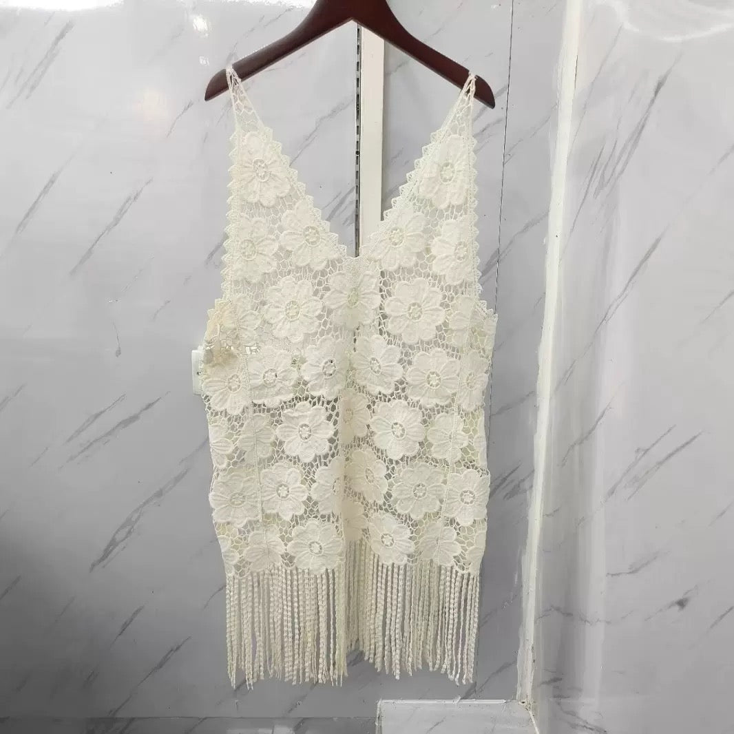 Pankh Payce Crochet Holiday Coverup Dress