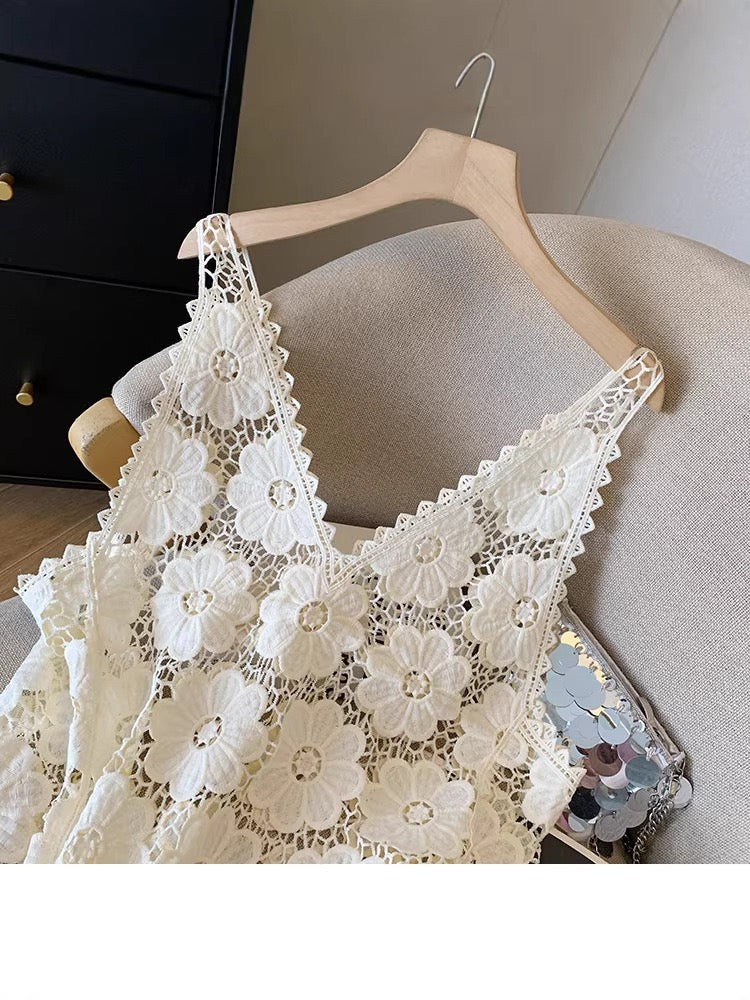 Pankh Payce Crochet Holiday Coverup Dress