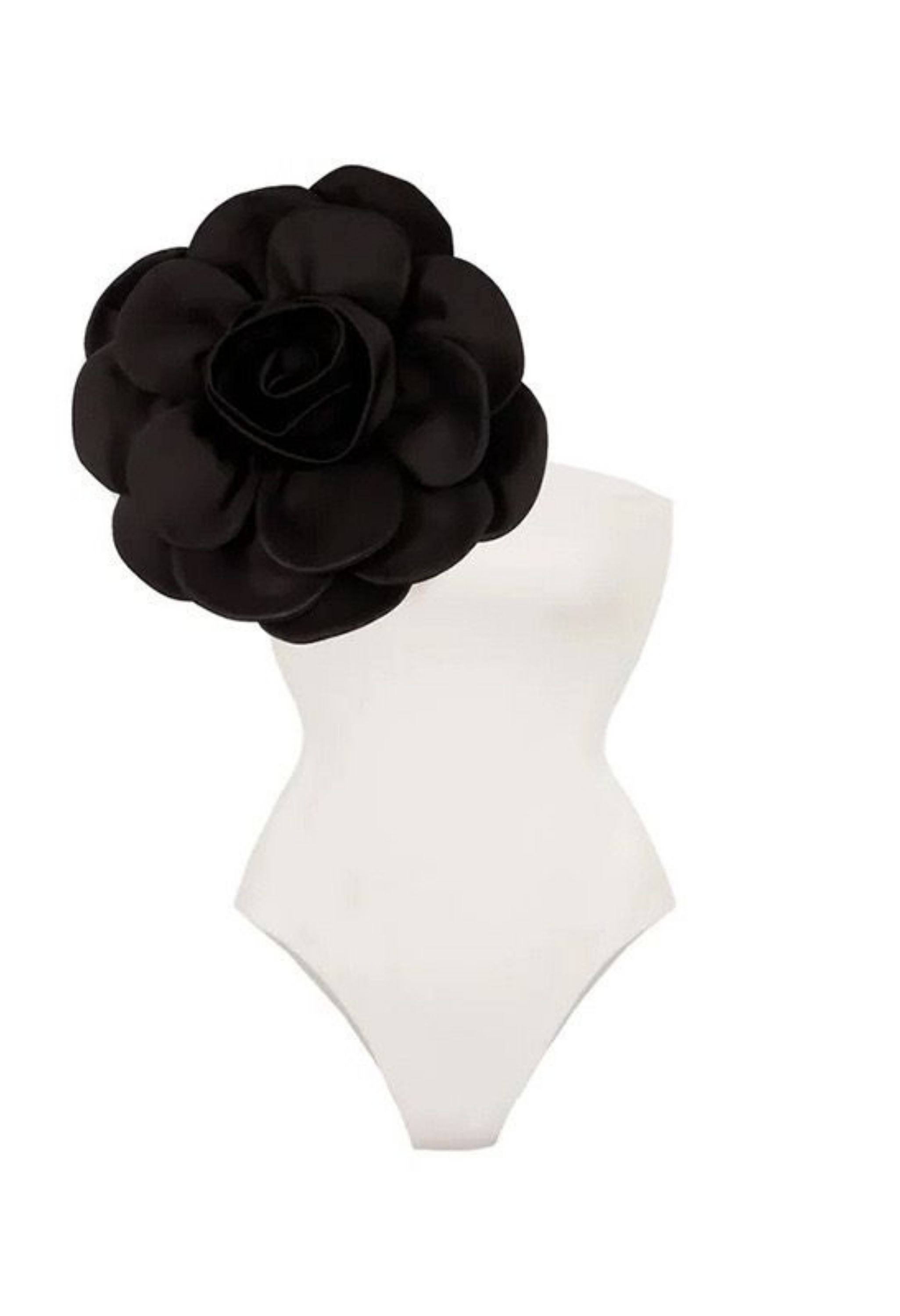 Pankh Berkin Monochrome Rose Swimsuit/Bodysuit Duo With Skirt