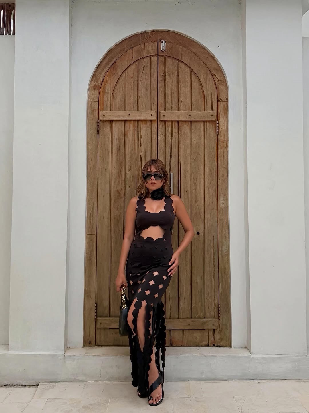 Pankh Shifa Square Neck Cut Out Tassel Resort Wear Dress