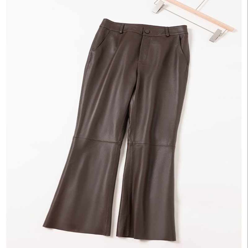 mizona leather retro flaired pants