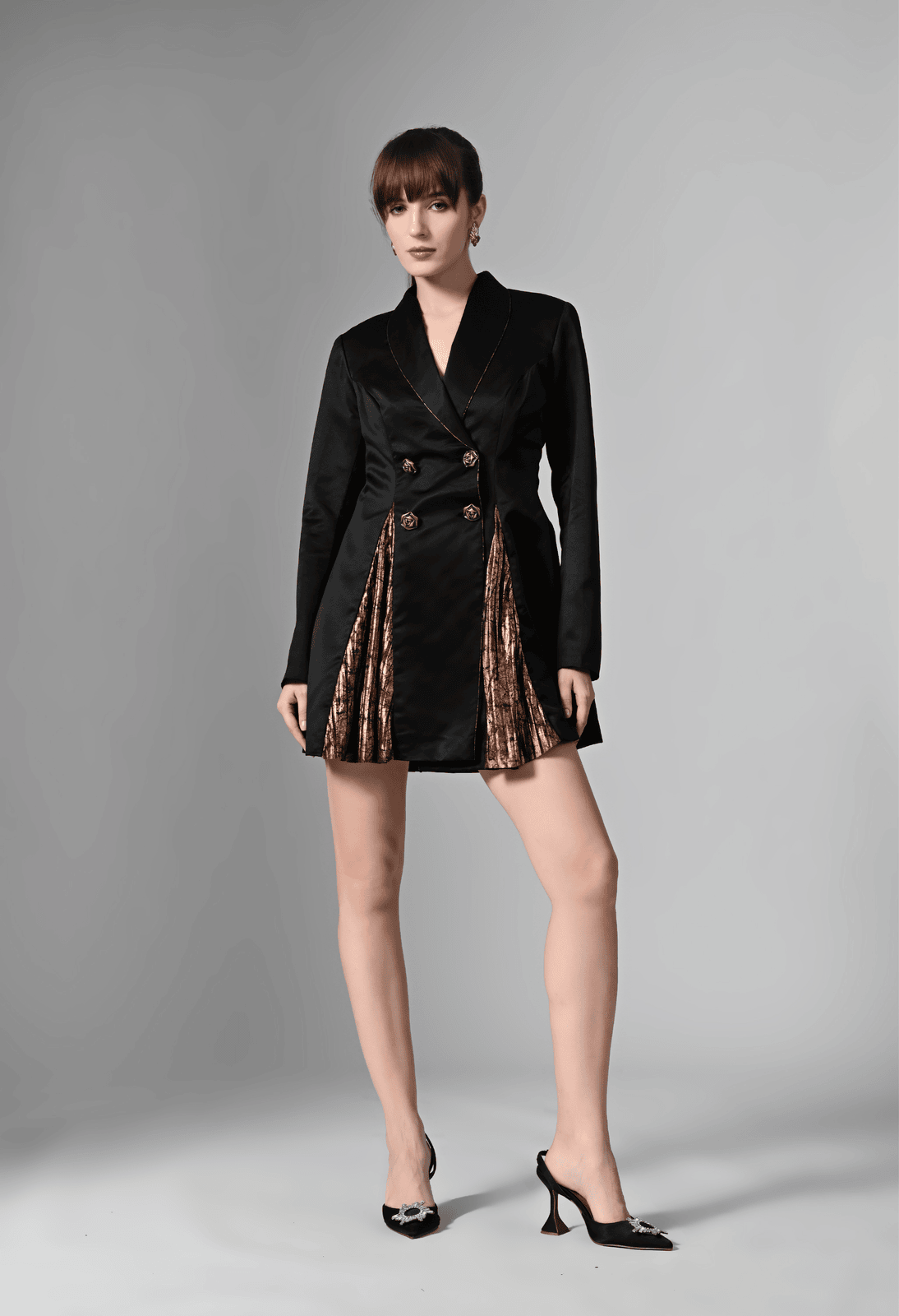 Pankh Fable Black Relaxed Fit A Line Dress