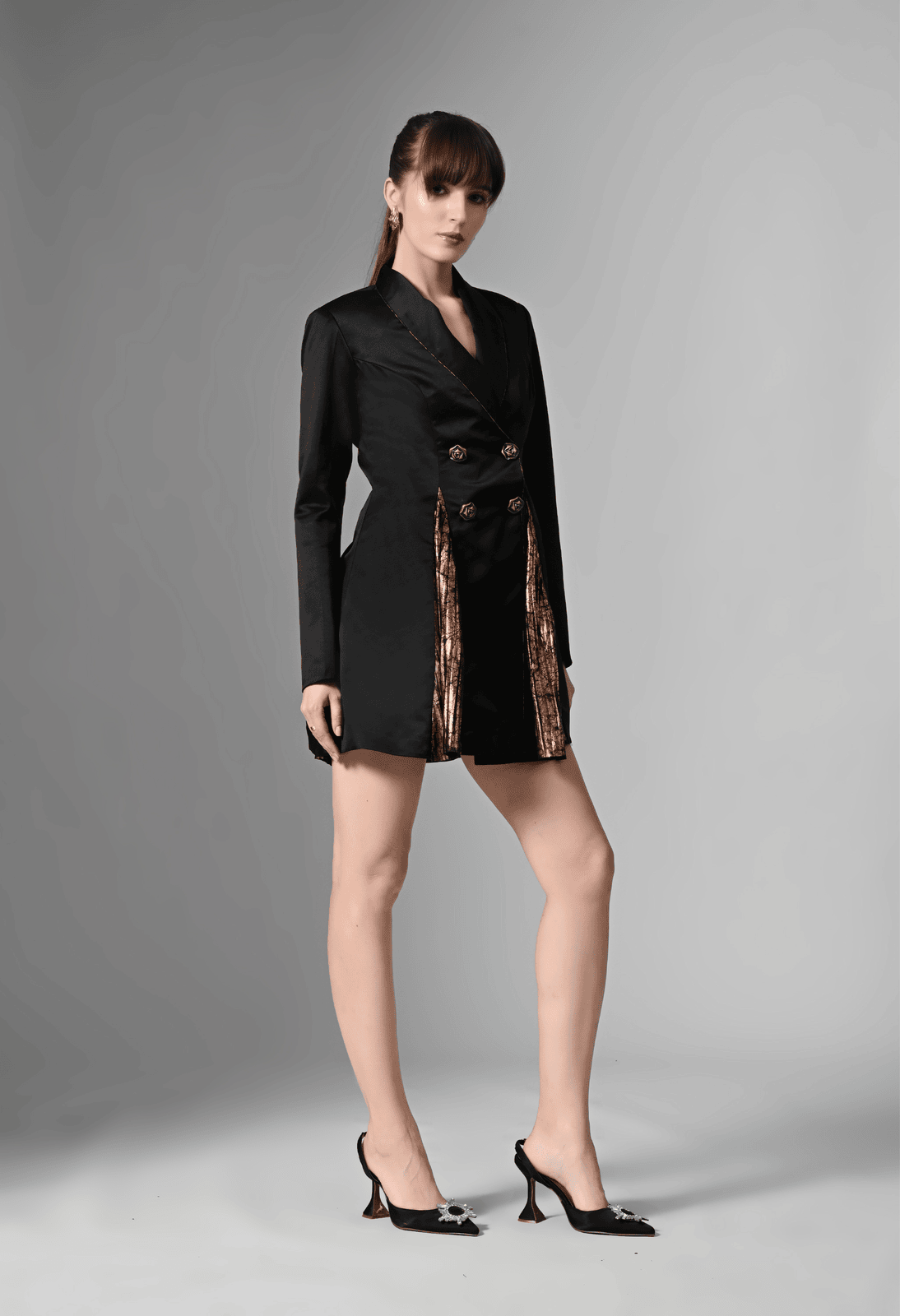 Pankh Fable Black Relaxed Fit A Line Dress