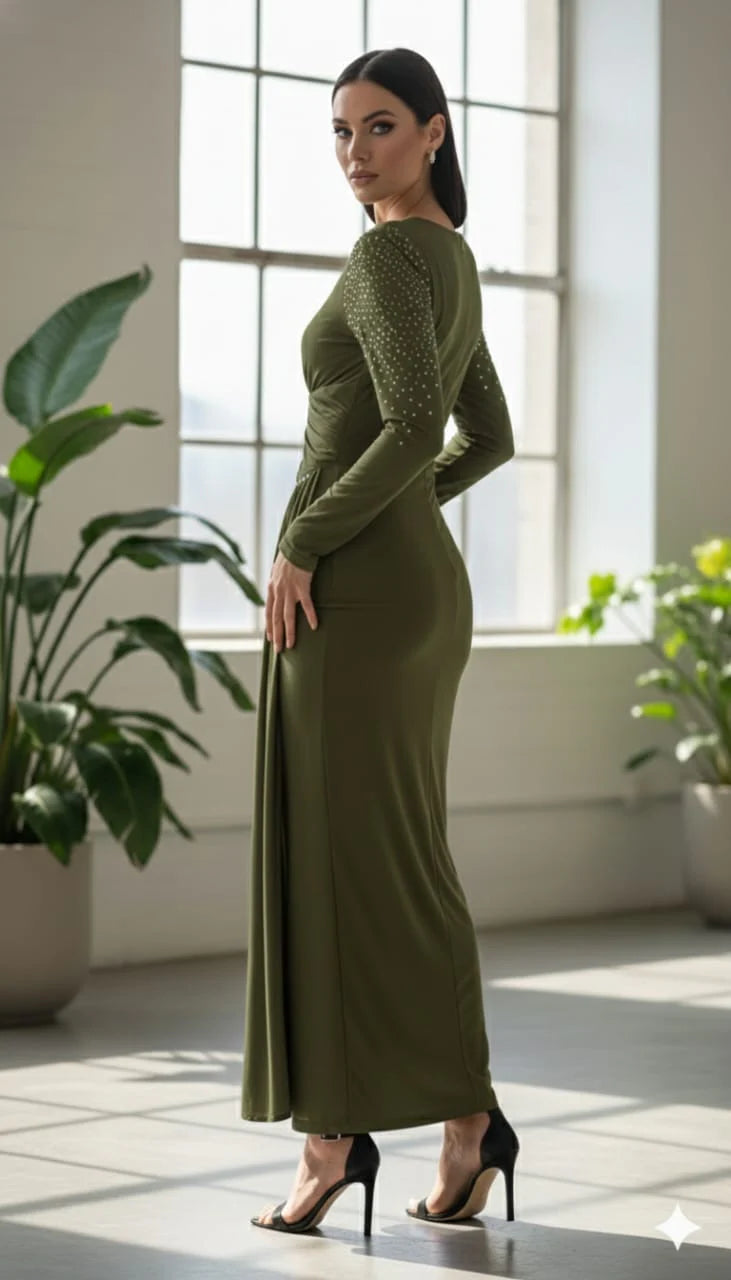 Pankh Sheom Party Wear Stone Embellished Maxi Dress