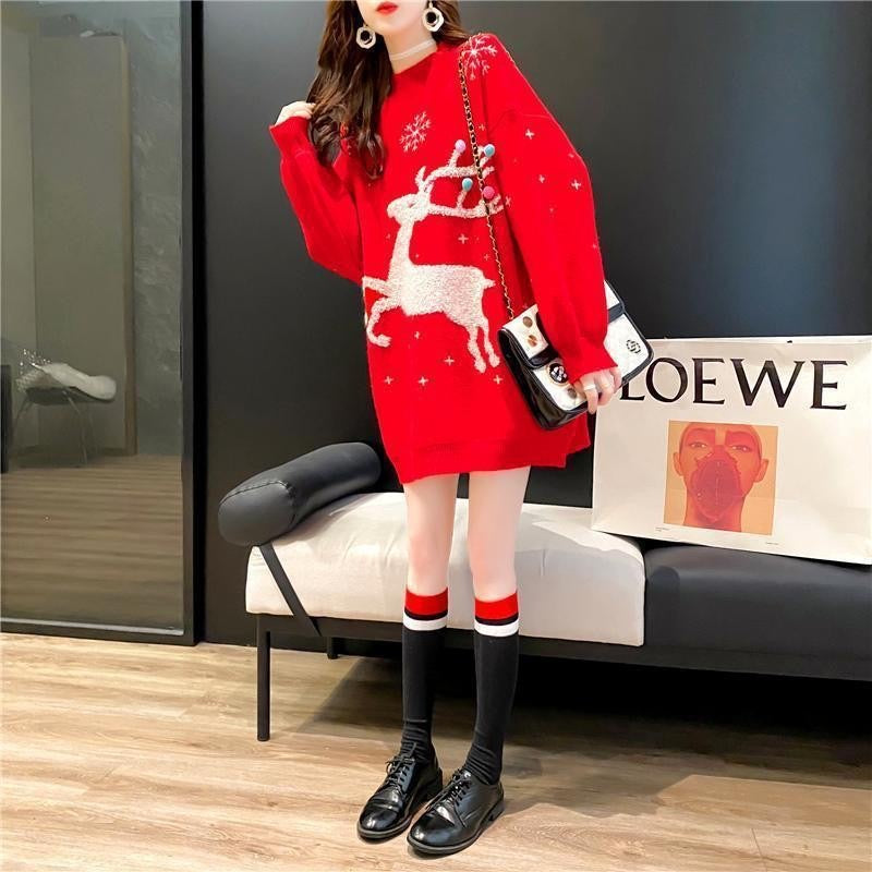 Pankh Gleed Reindeer Christmas Holiday Sweater