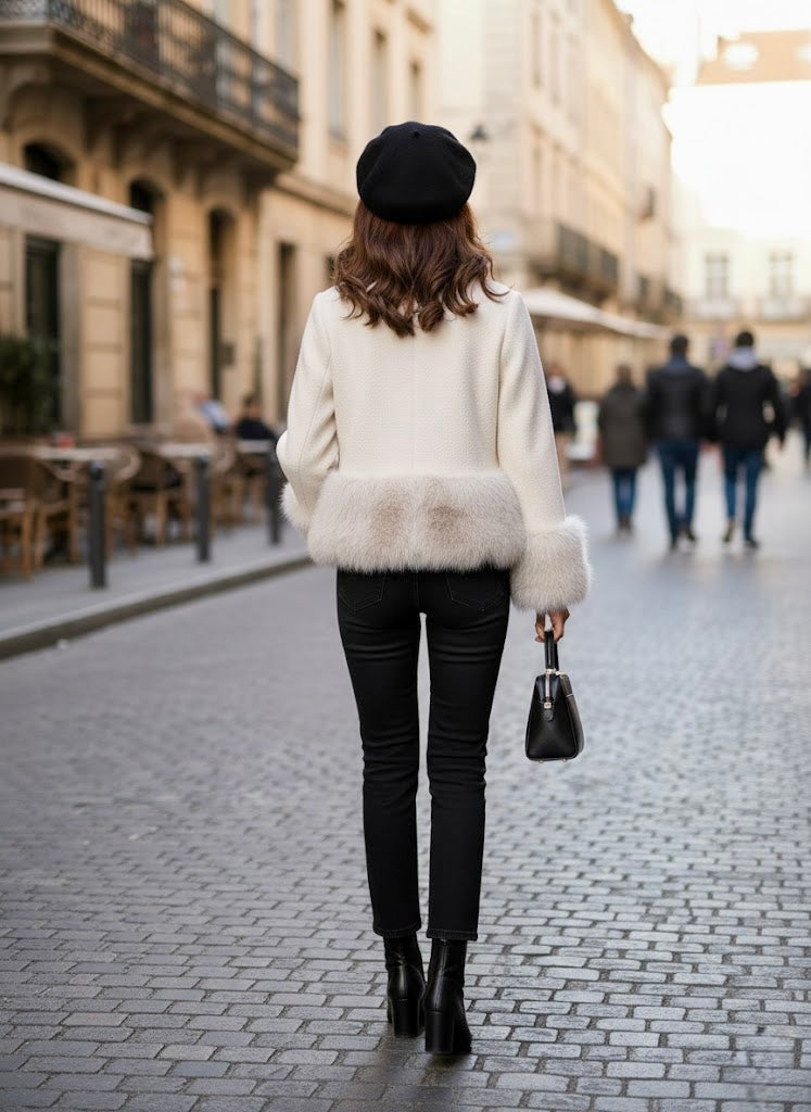 Pankh Jason Woolen and Fur Blazer Coat