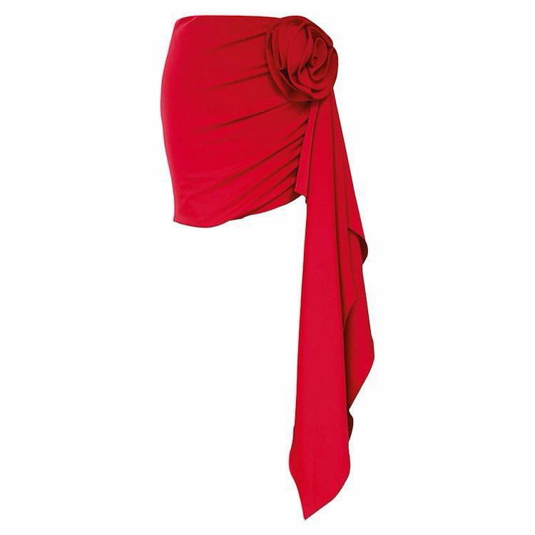 Pankh Asel Bodycon Rose Monokini & Skirt Swimset