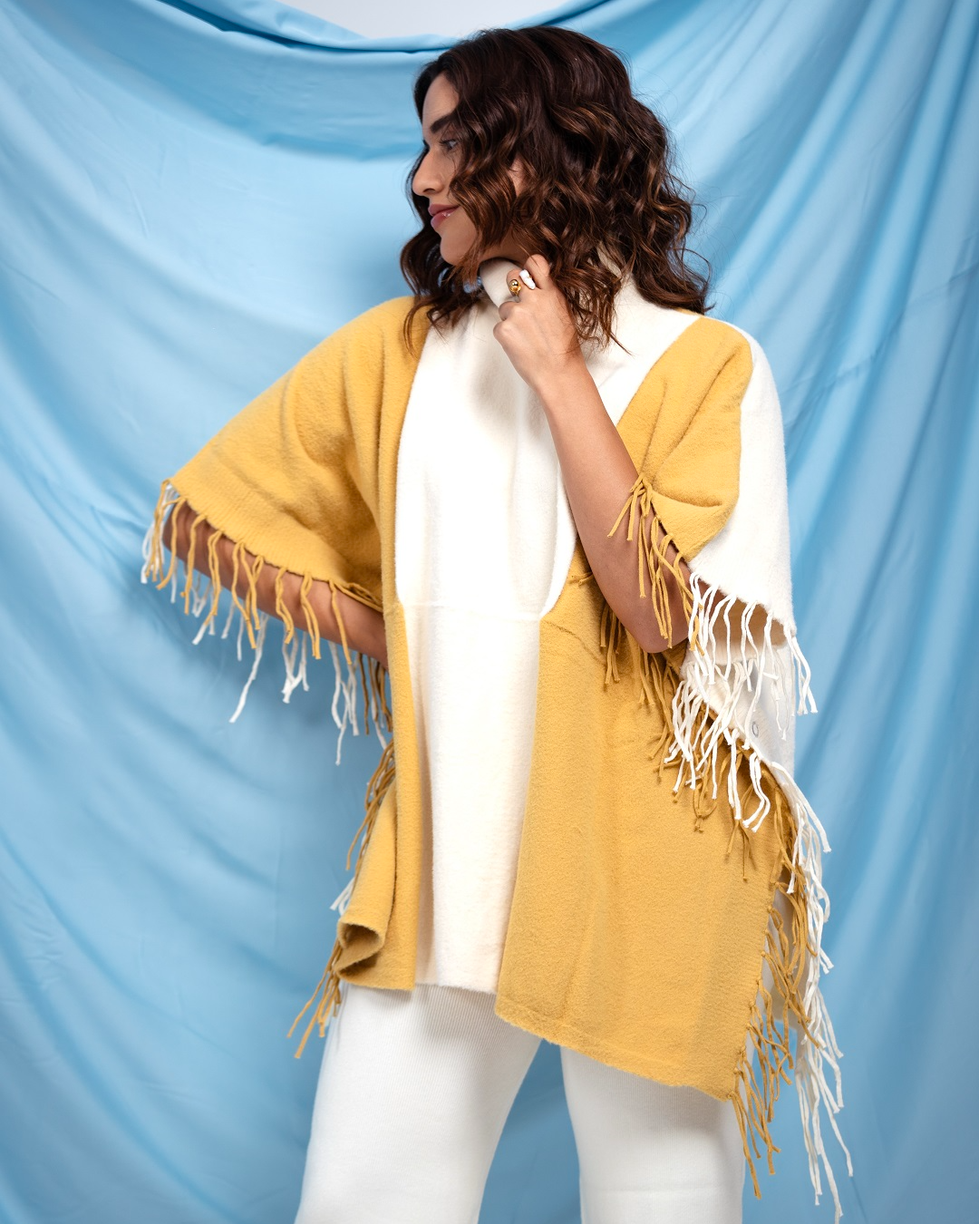 Pankh Starlight Soft Wool Tassel Cape