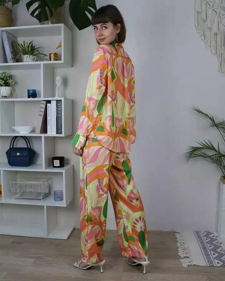 Serie Color bomb printed shirt and pant set coord