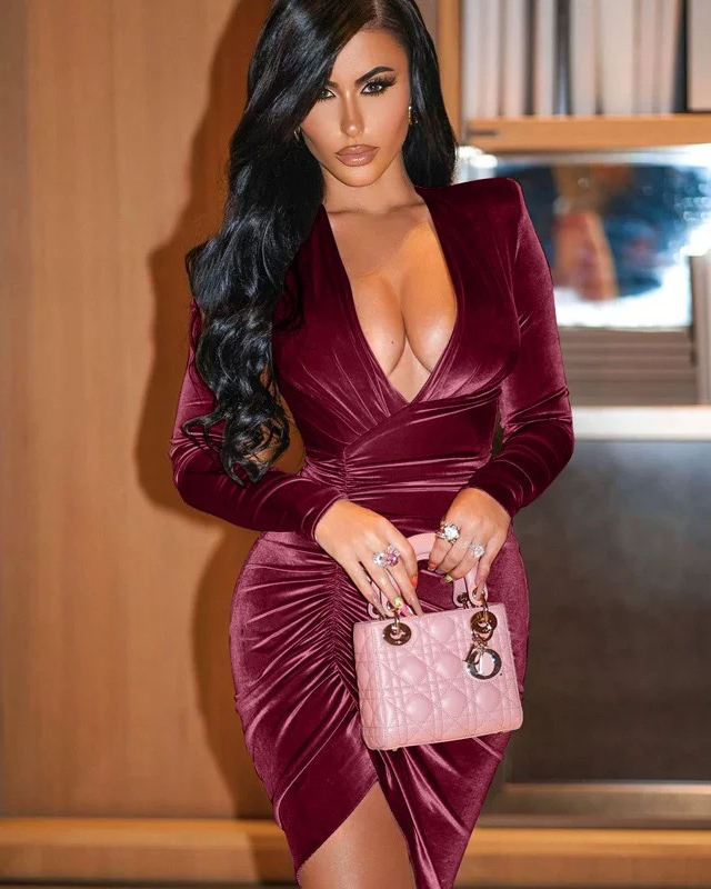 Pankh Demi Mini Velvet Bodycon Dress