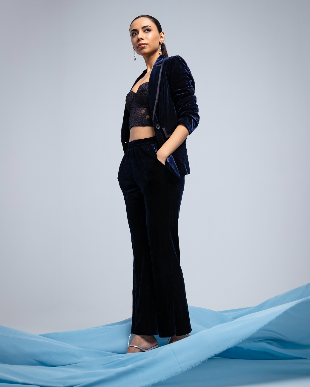 Pankh Ravishing Velvet Glam Blazer Ans Pant Set