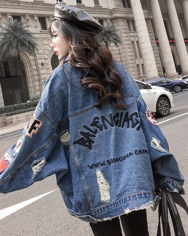 Pankh Ciaga Embroidery Oversized Denim Jacket