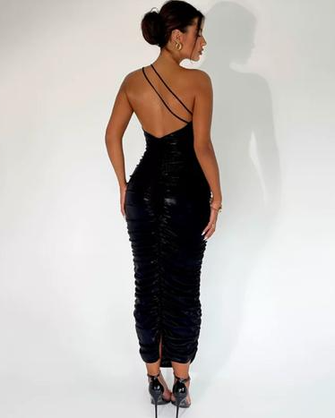 Pankh Zoa Metallic Shimmer Backless Maxi Party  Wear Dress