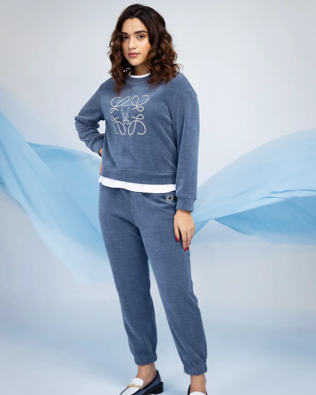 Pankh Frisky Coduroi Top & Jogger Pant Set