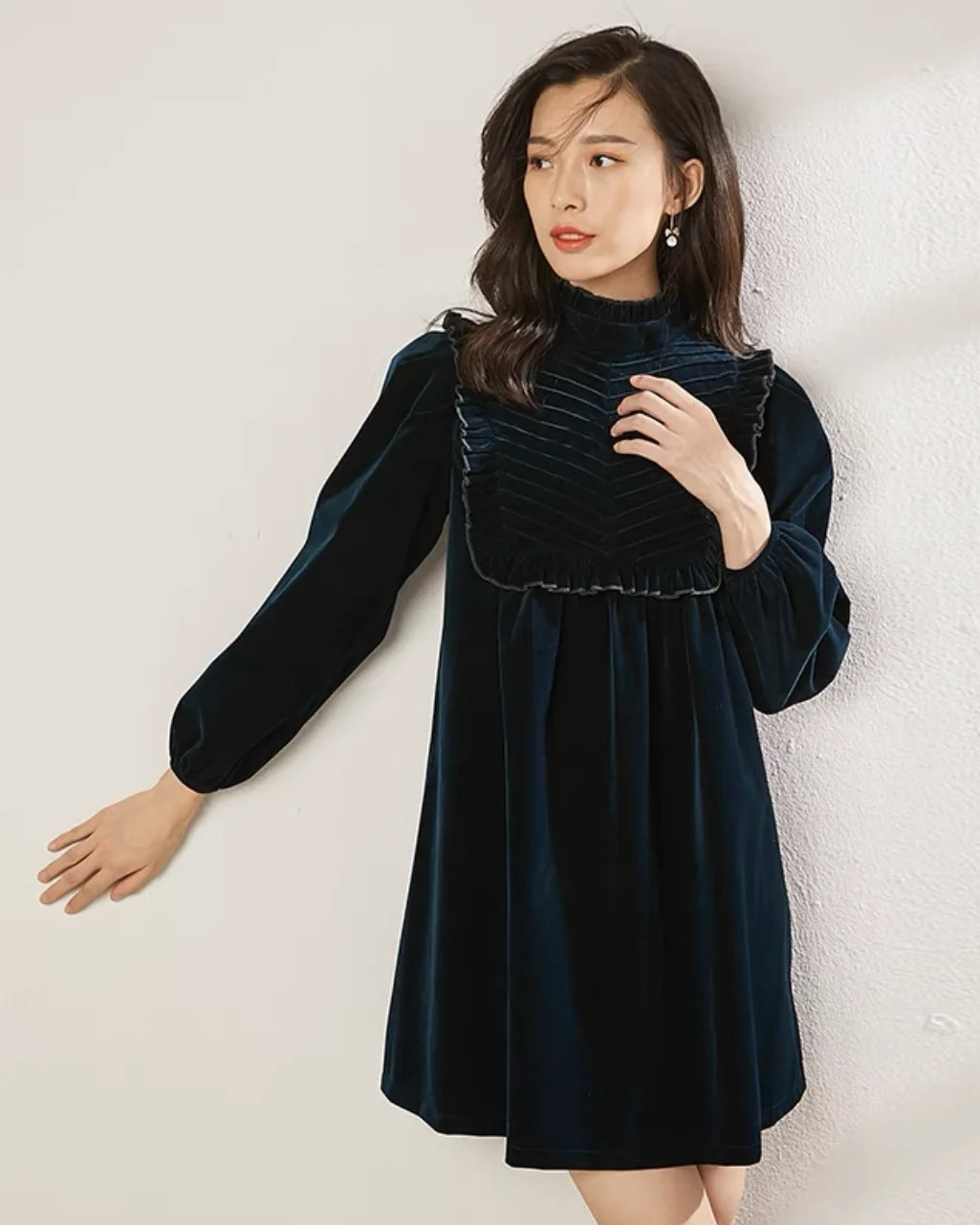 Rea Corduroy Velvet Dress