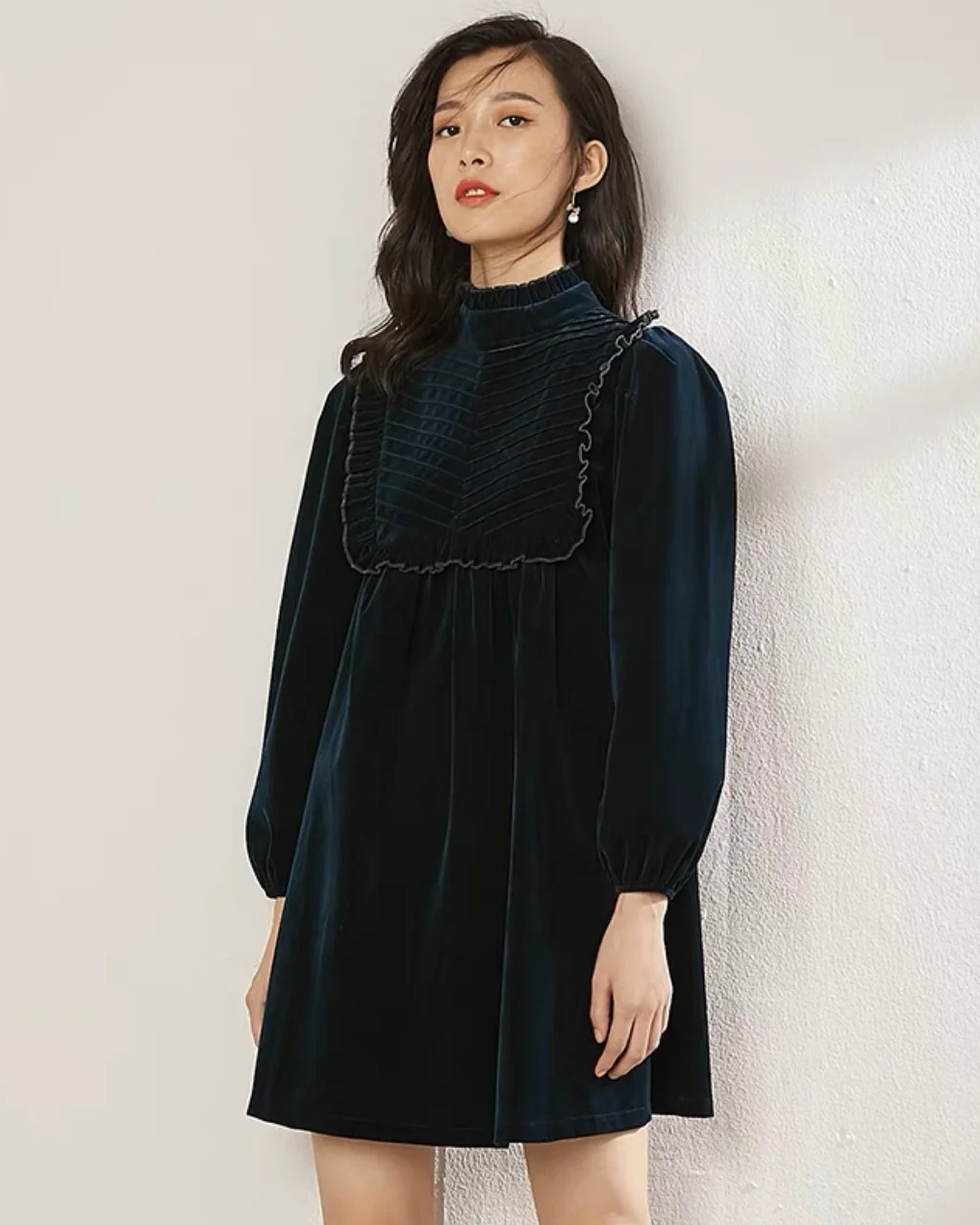 Rea Corduroy Velvet Dress