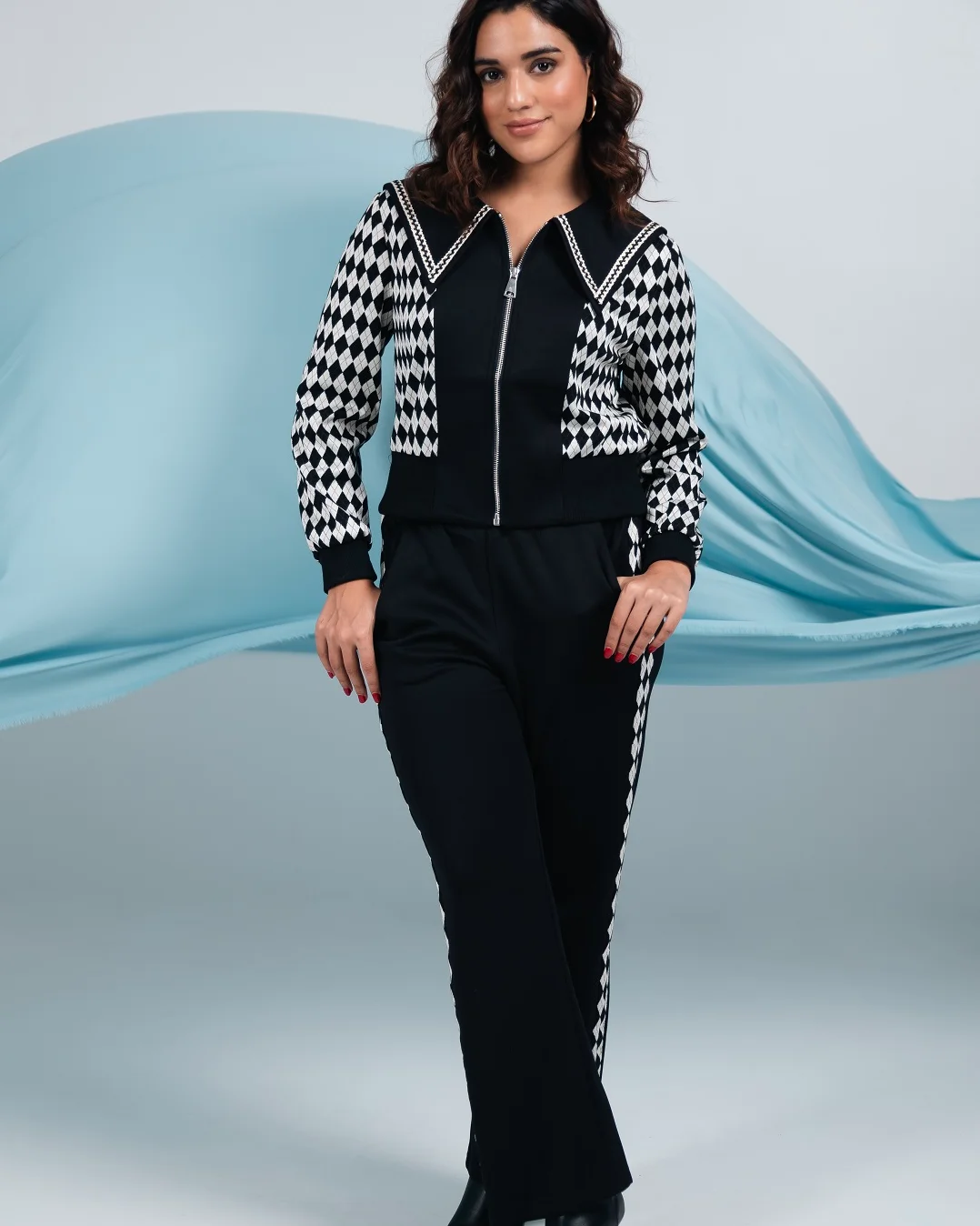 Pankh Check Chic Tracksuit