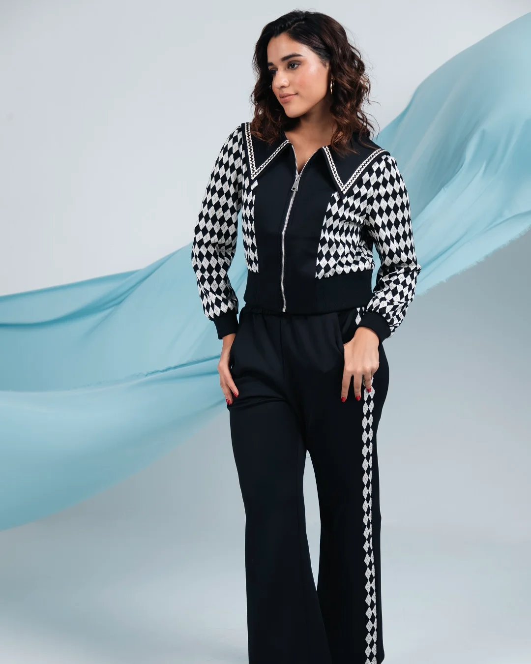 Pankh Check Chic Tracksuit