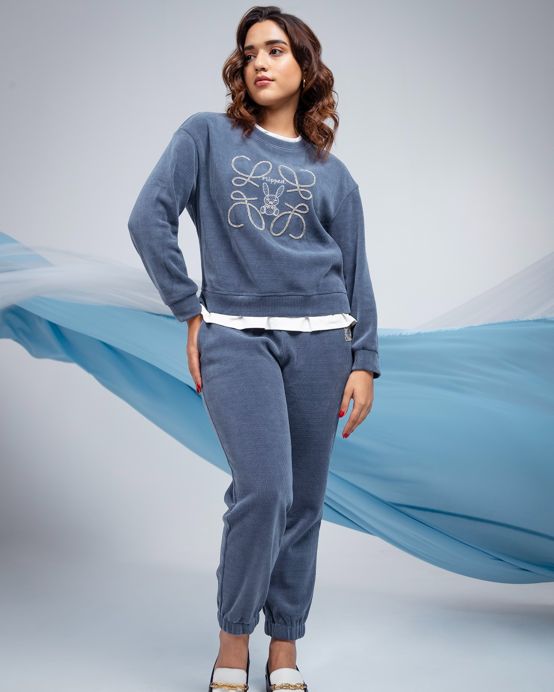 Pankh Frisky Coduroi Top & Jogger Pant Set